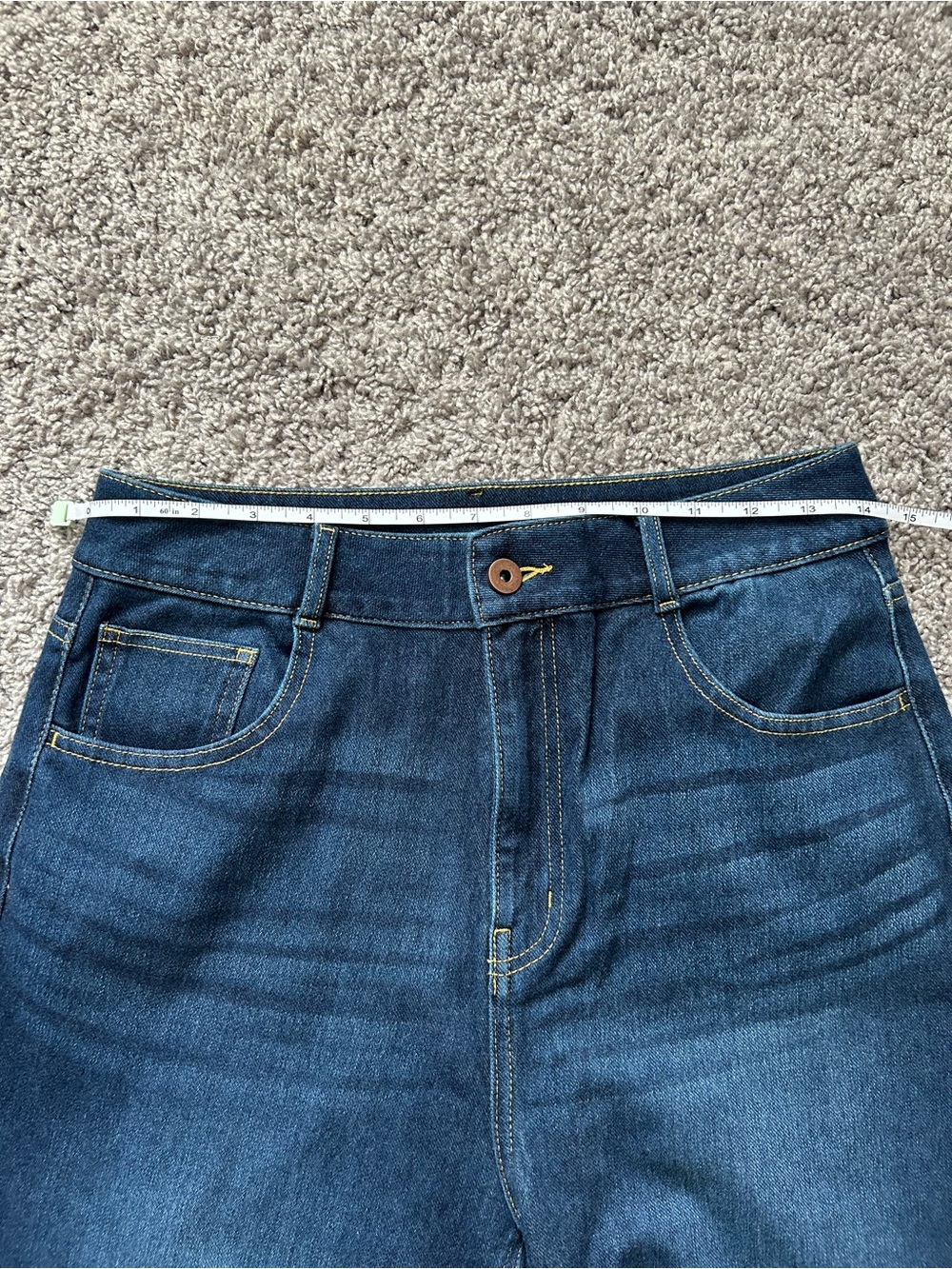 HALARA Dark Blue Wide Leg Jeans with Cuffed Hem - Picture 5 of 7